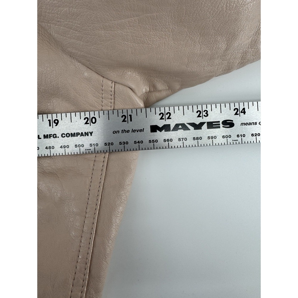 Topshop Leather Jacket Women's Long Sleeve Pink Beige Size 12 - Picture 14 of 16